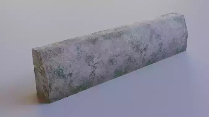 Damaged Concrete Curbs - PBR Textured Low-Poly 3D Asset Low-poly 3D model 2