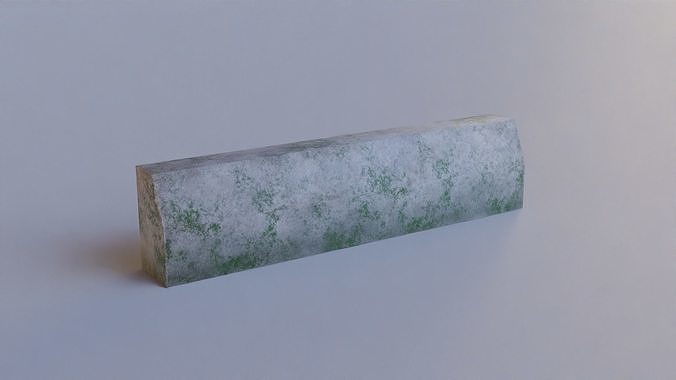 Damaged Concrete Curbs - PBR Textured Low-Poly 3D Asset Low-poly 3D model 3