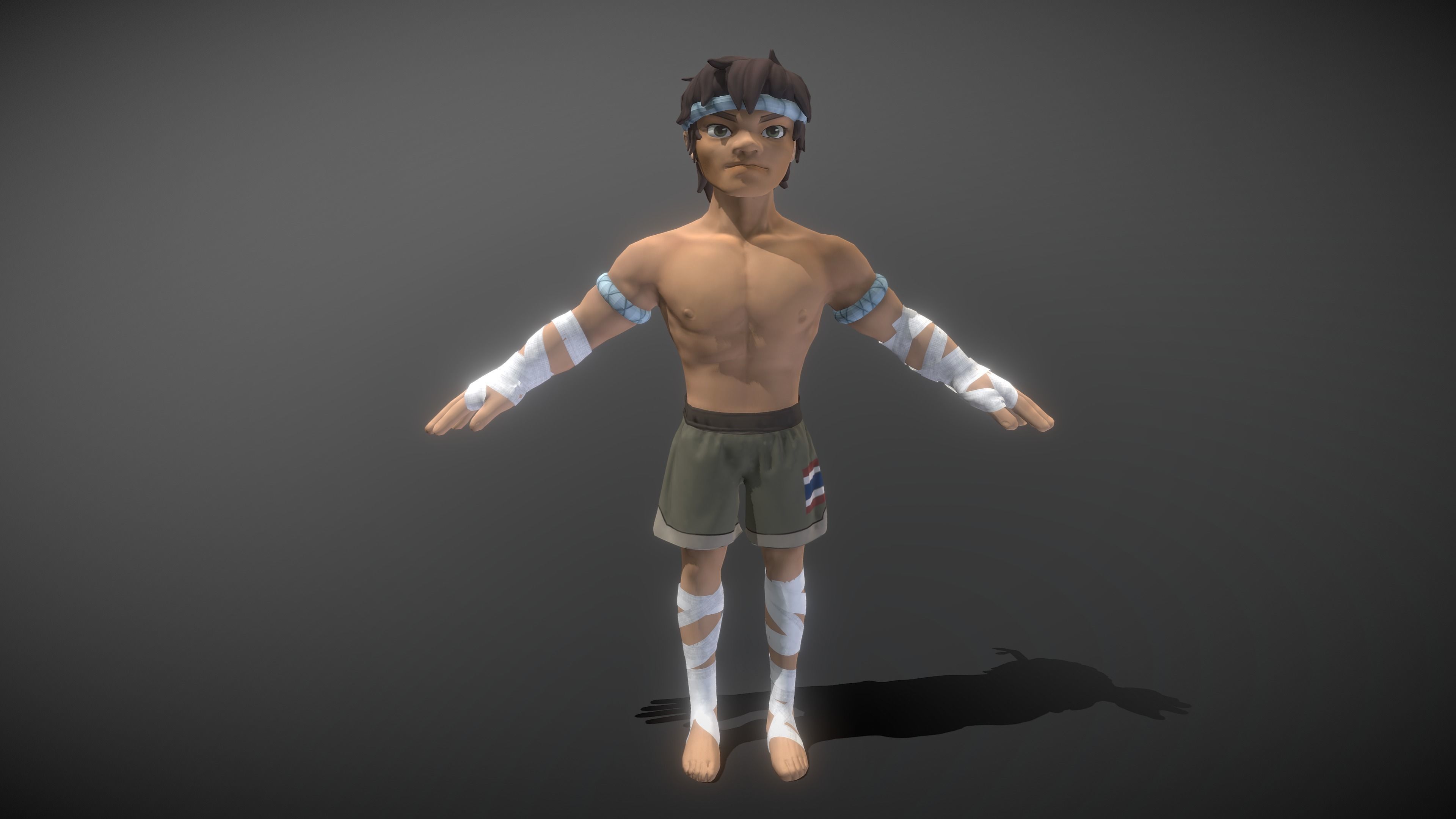 Muay Thai Fighter 3D model_2