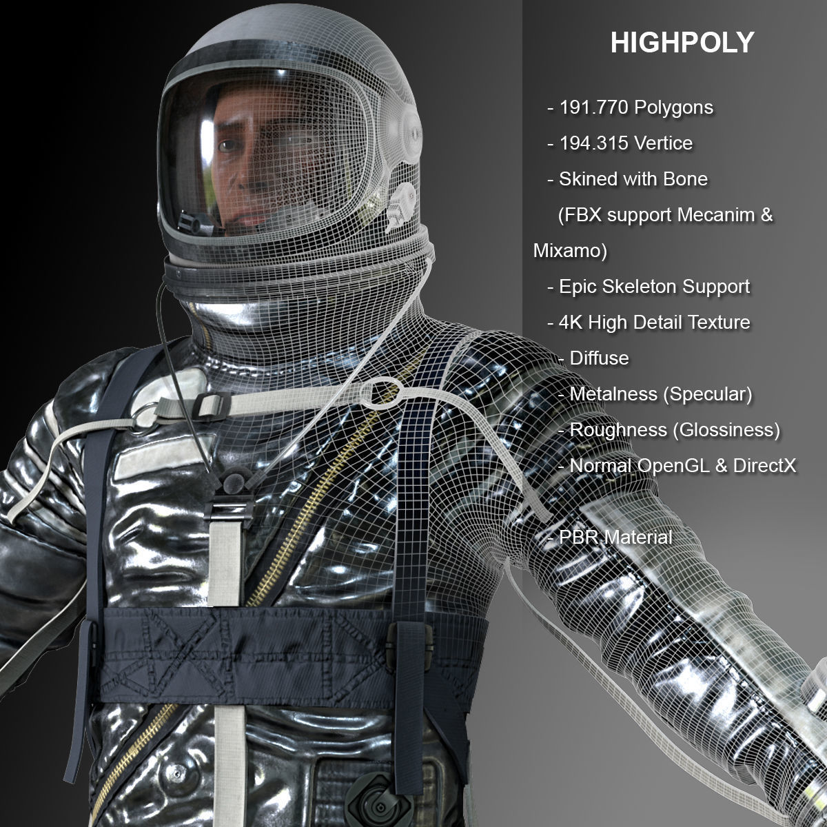 CS04 Space Suit LITE VERSION Low-poly 3D model_1