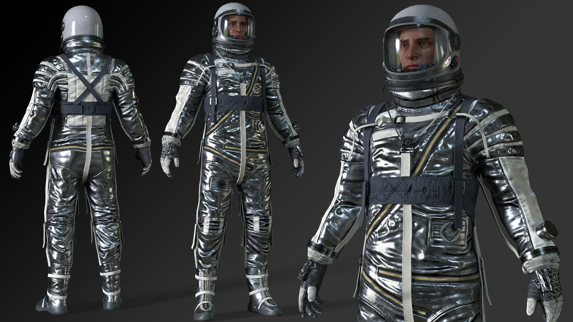 CS04 Space Suit LITE VERSION Low-poly 3D model_5