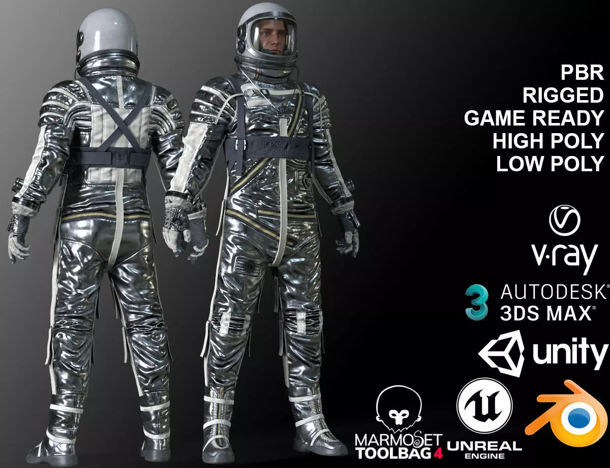 CS04 Space Suit LITE VERSION Low-poly 3D model_0
