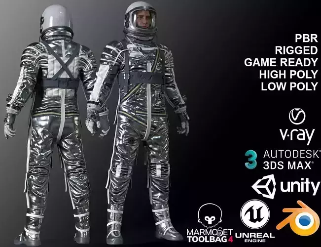 CS04 Space Suit LITE VERSION Low-poly 3D model