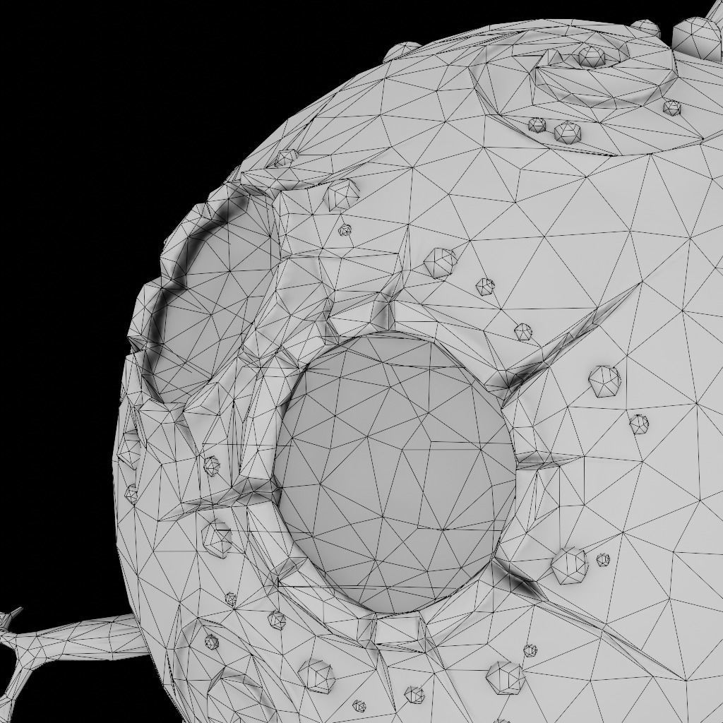 stylized cartoon volcano planet 3d model Low-poly 3D model_8