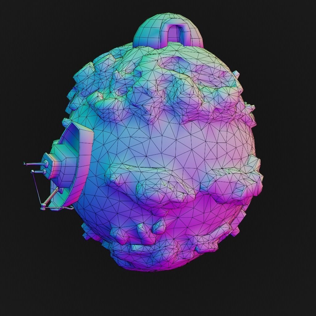 stylized cartoon ice planet 3d model Low-poly 3D model_2