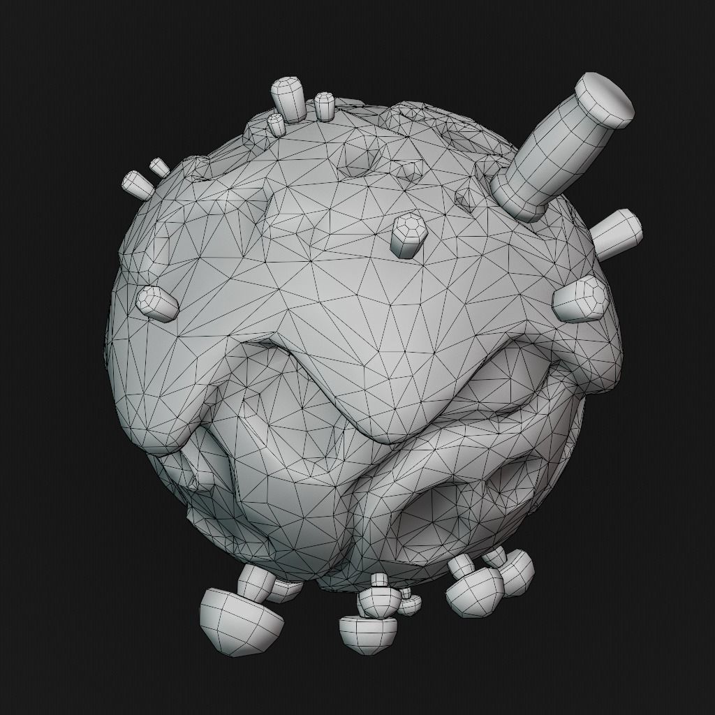 stylized cartoon cookie planet 3d model Low-poly 3D model_6