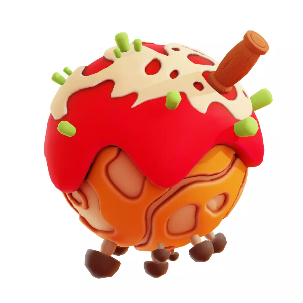 stylized cartoon cookie planet 3d model Low-poly 3D model_0