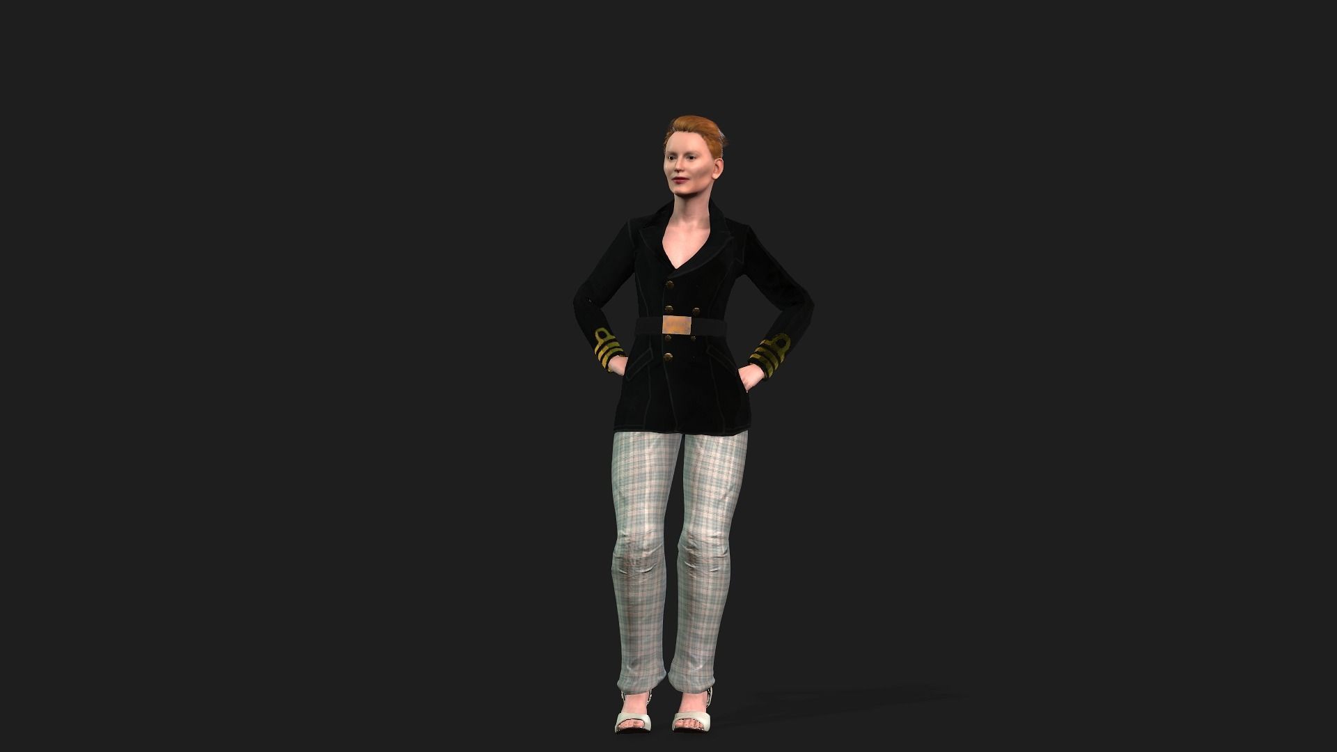 Tilda Swinton 2 3D Rigged model ready for animation Low-poly 3D model_5