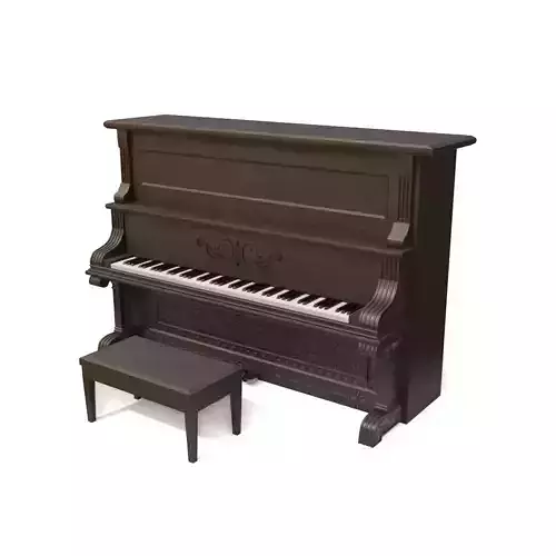 Western Upright Piano Low-poly 3D model