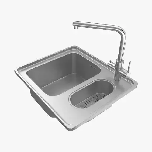 Kitchen Sink Alpes-Inox with Mixer Milo 212 By Ceadesign 
