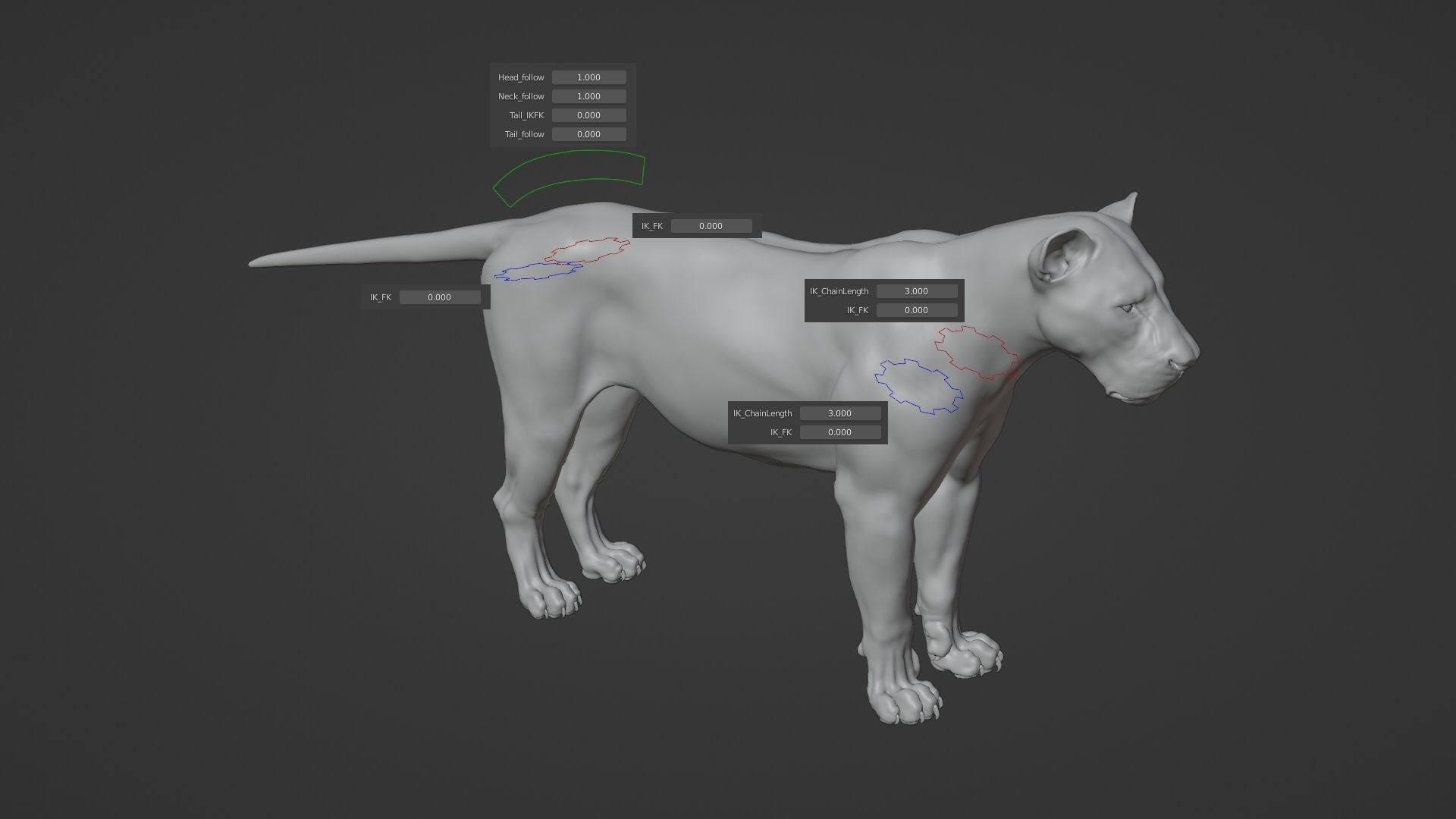 Male Lion Animated VFX Grace 3D model_27