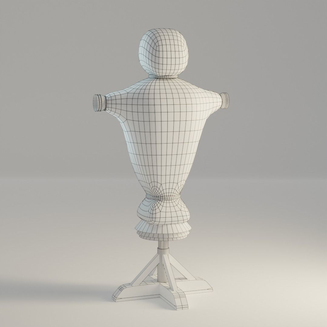 Medieval Training Dummy Low-poly 3D model_1