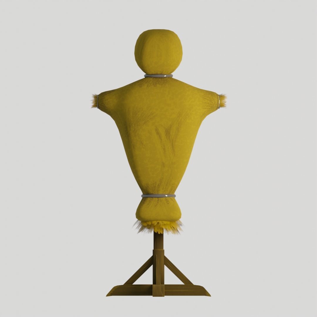 Medieval Training Dummy Low-poly 3D model_4