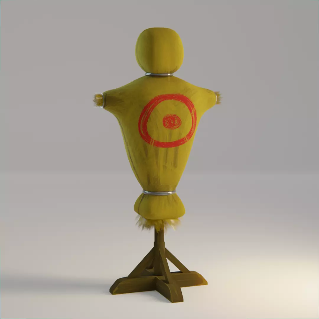 Medieval Training Dummy Low-poly 3D model_0