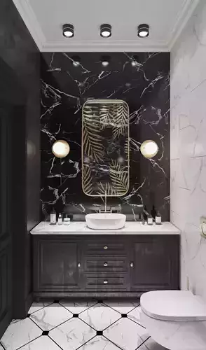 Dark bathroom in classic style