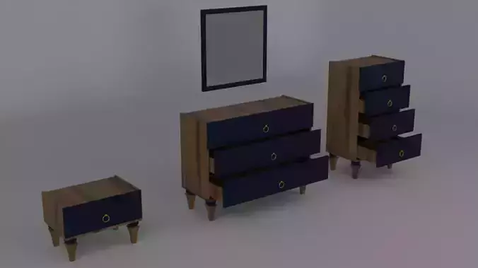 drawers and mirror for bedroom Free 3D model