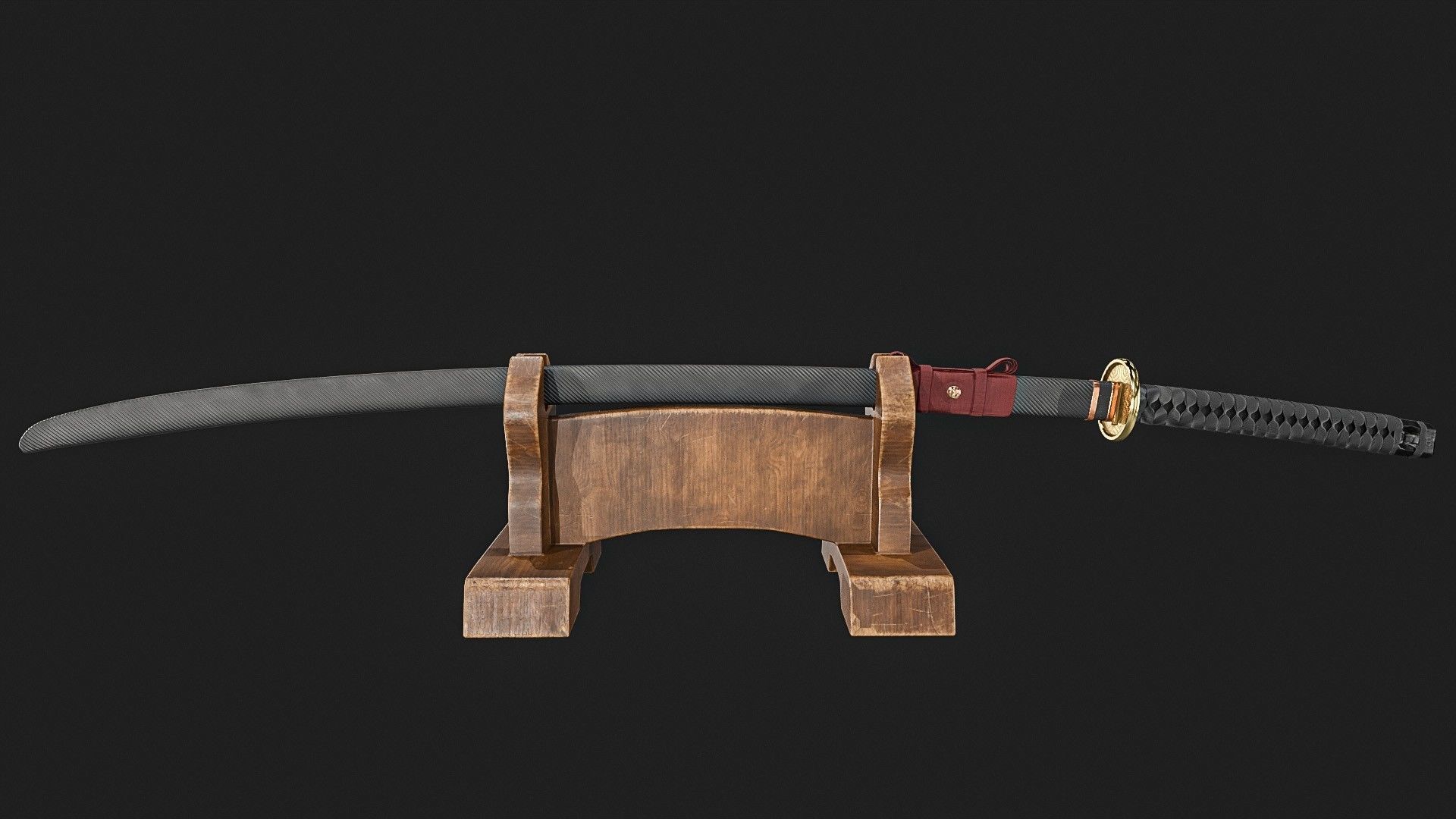 Ninja Sword  Low-poly 3D model_10