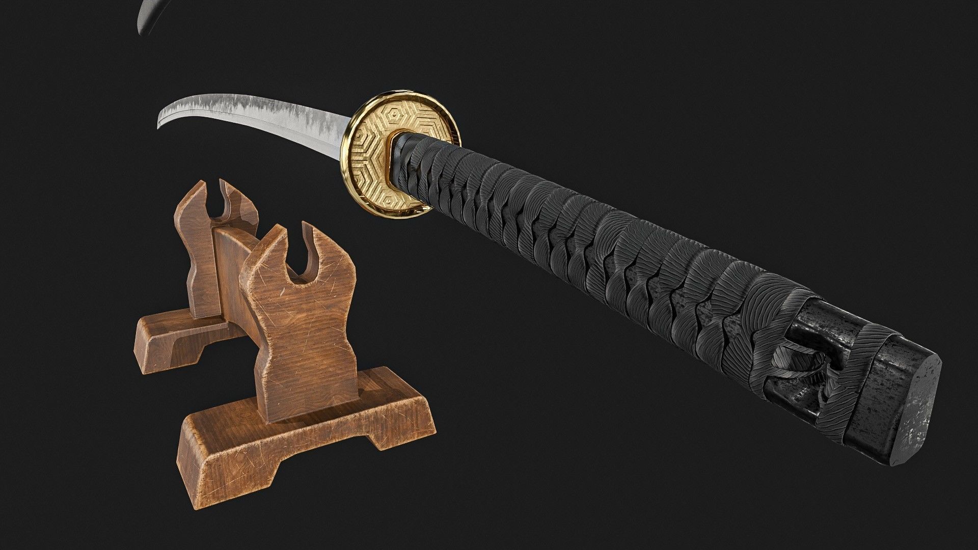 Ninja Sword  Low-poly 3D model_7