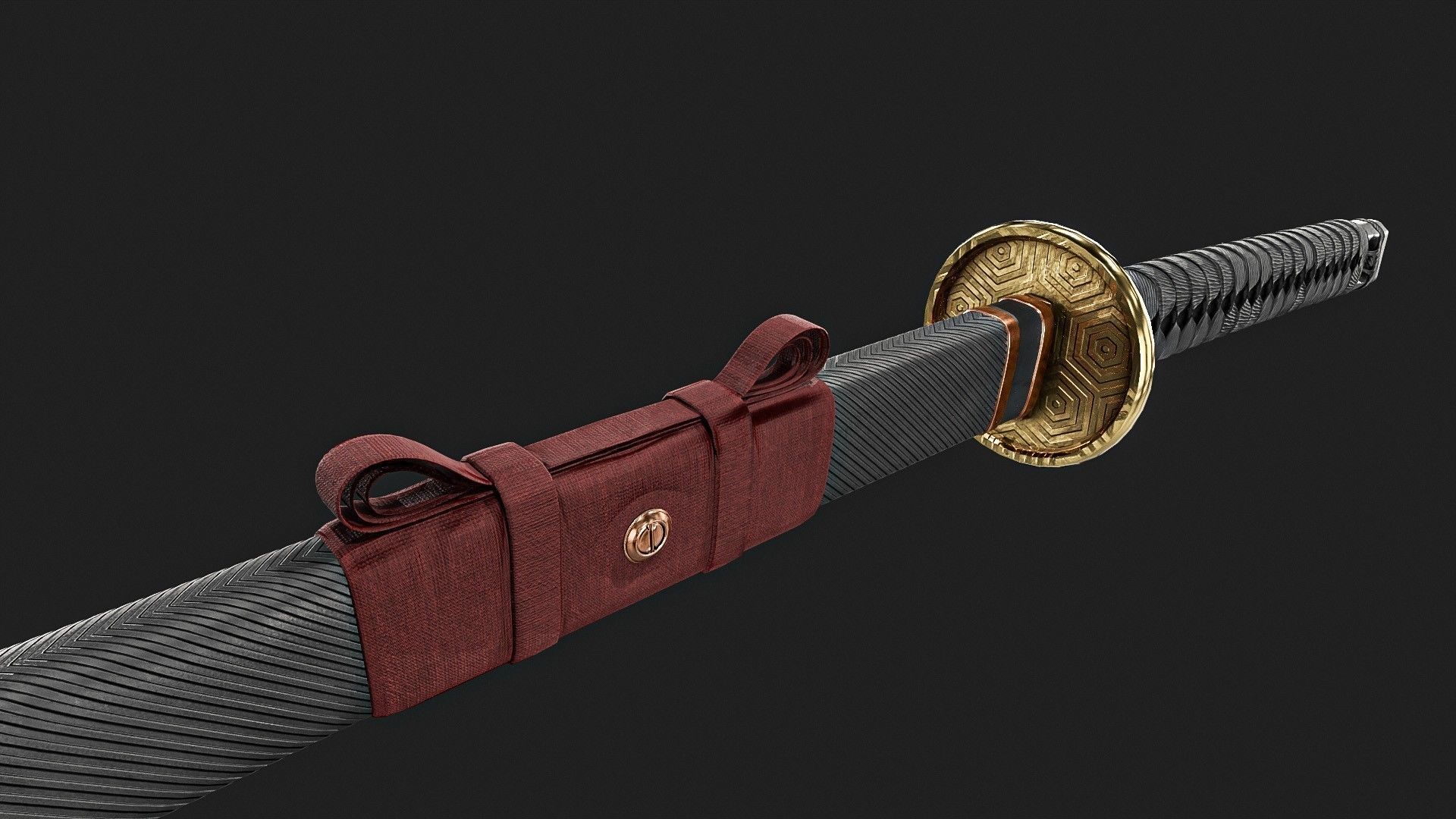 Ninja Sword  Low-poly 3D model_8