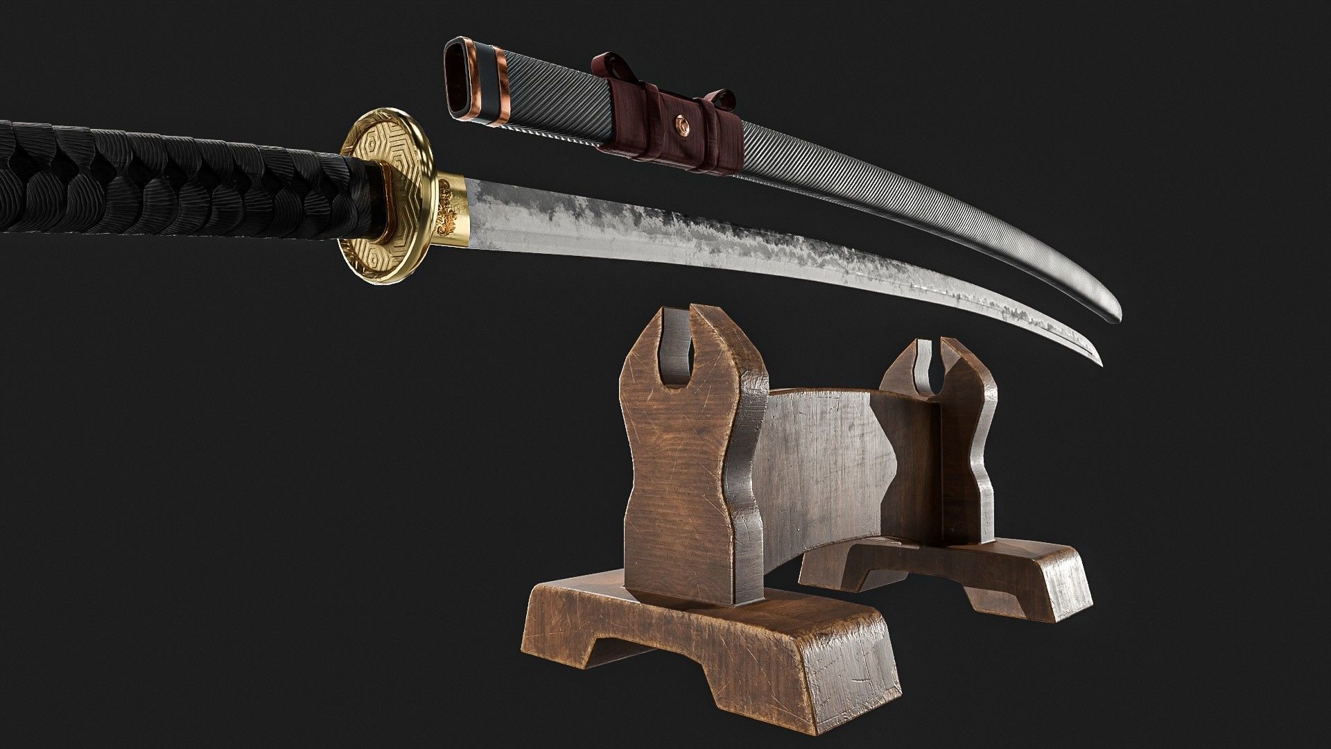 Ninja Sword  Low-poly 3D model_11