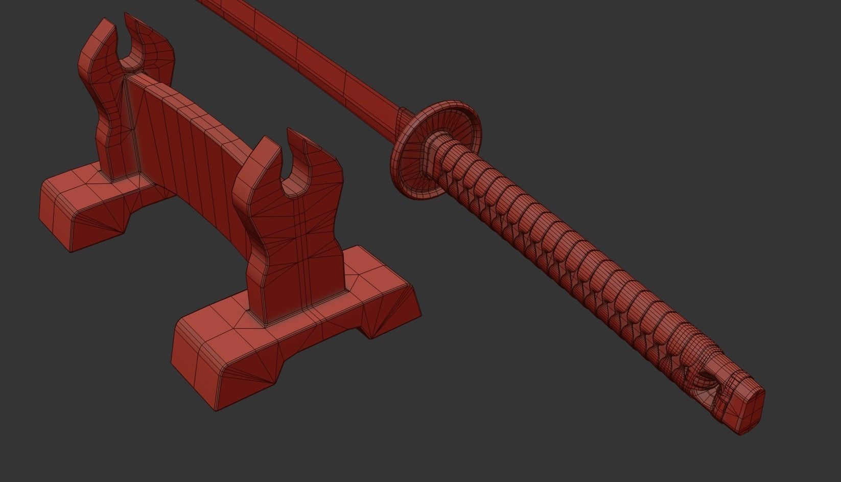 Ninja Sword  Low-poly 3D model_21
