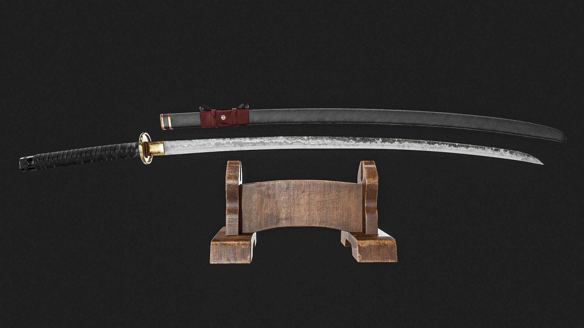 Ninja Sword  Low-poly 3D model_5