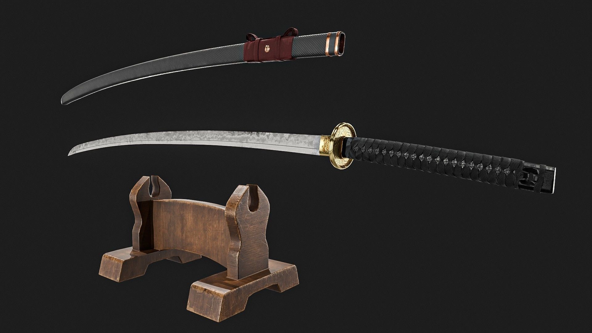 Ninja Sword  Low-poly 3D model_6