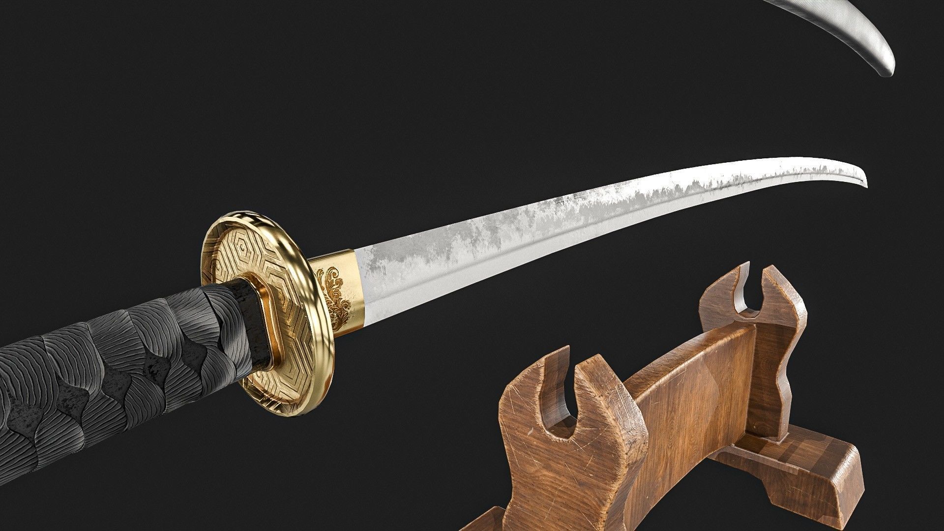 Ninja Sword  Low-poly 3D model_1