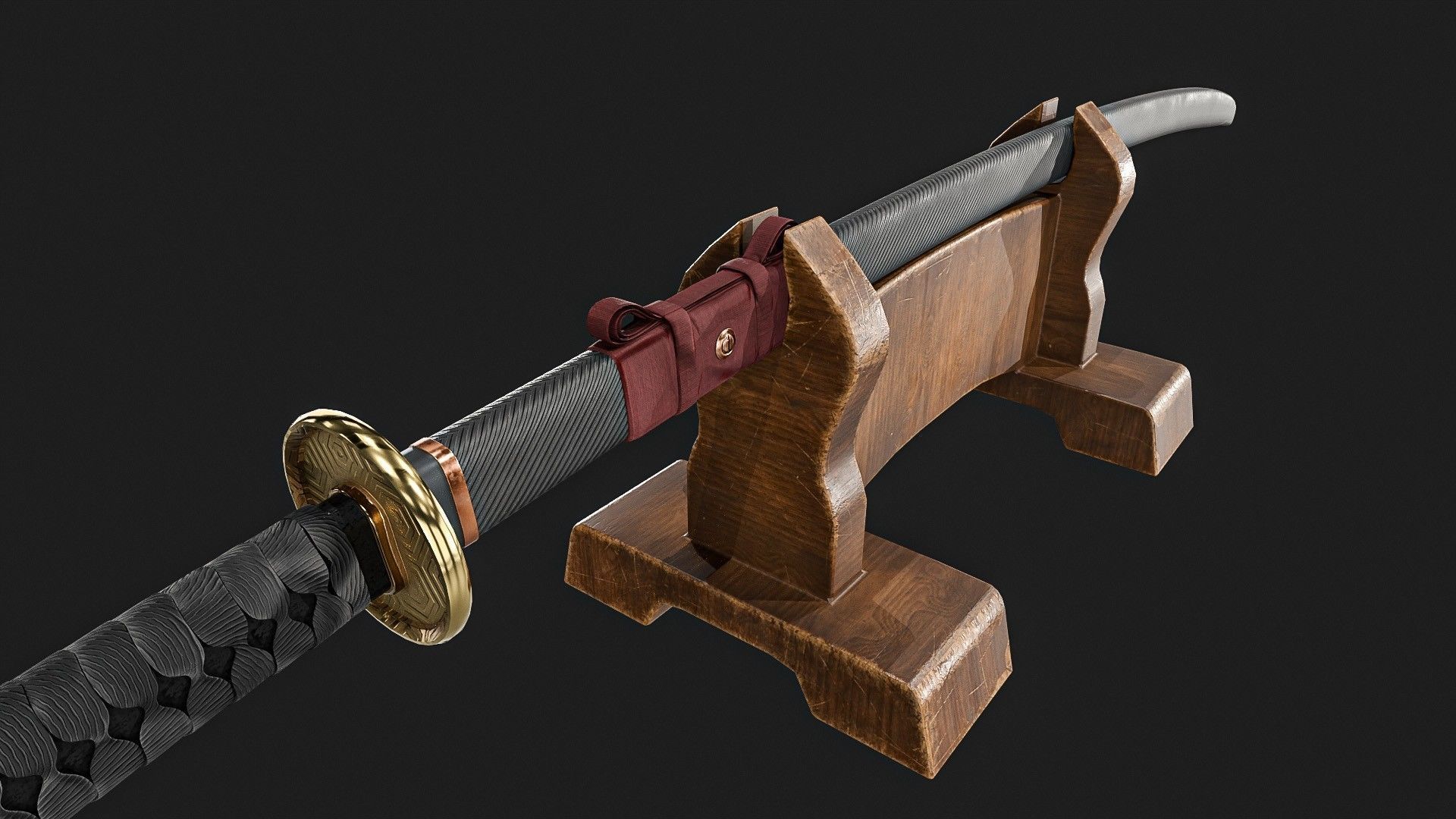 Ninja Sword  Low-poly 3D model_14