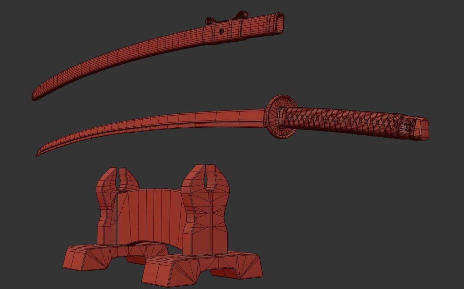 Ninja Sword  Low-poly 3D model_20