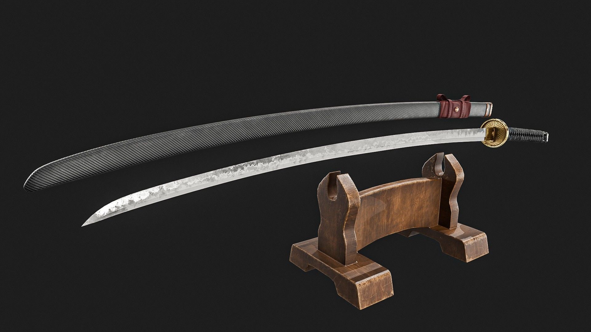 Ninja Sword  Low-poly 3D model_3