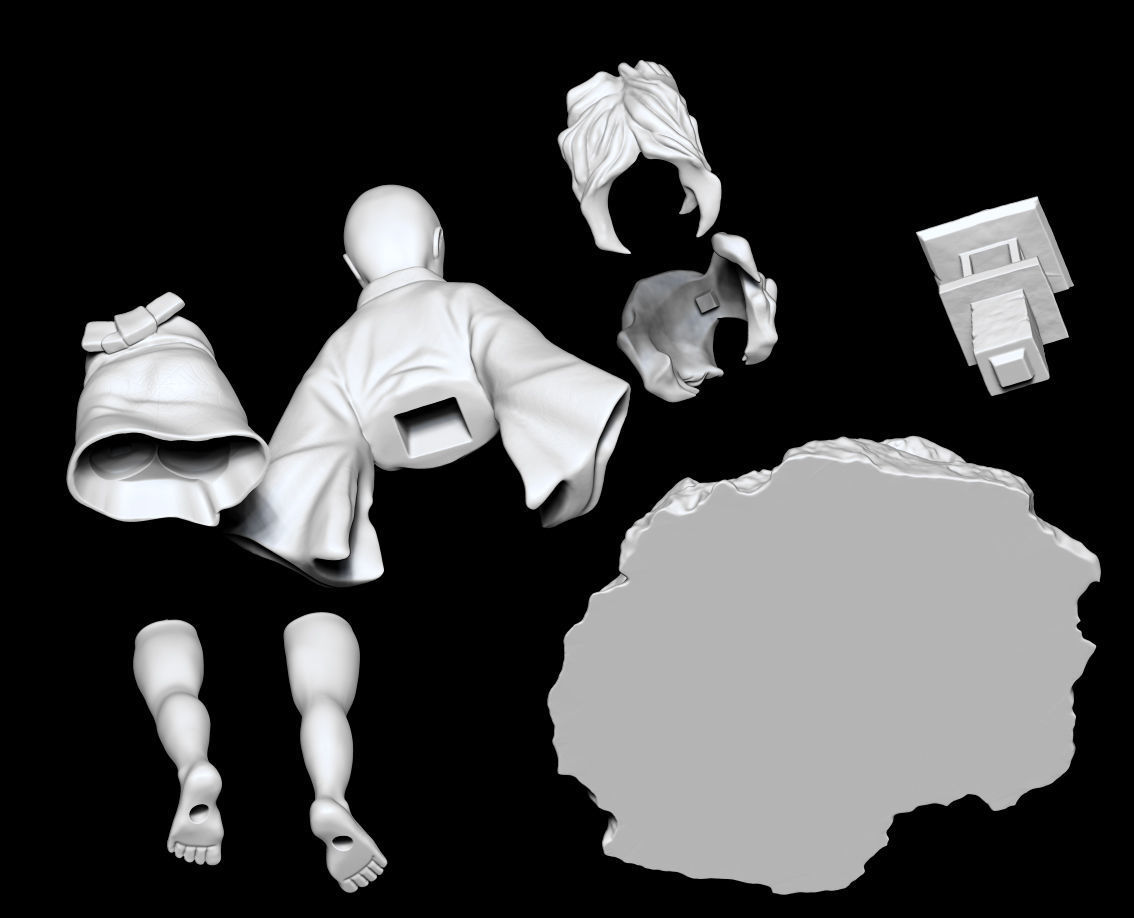 Demon Slayer Rui Girl version model for 3D print 3D print model_7