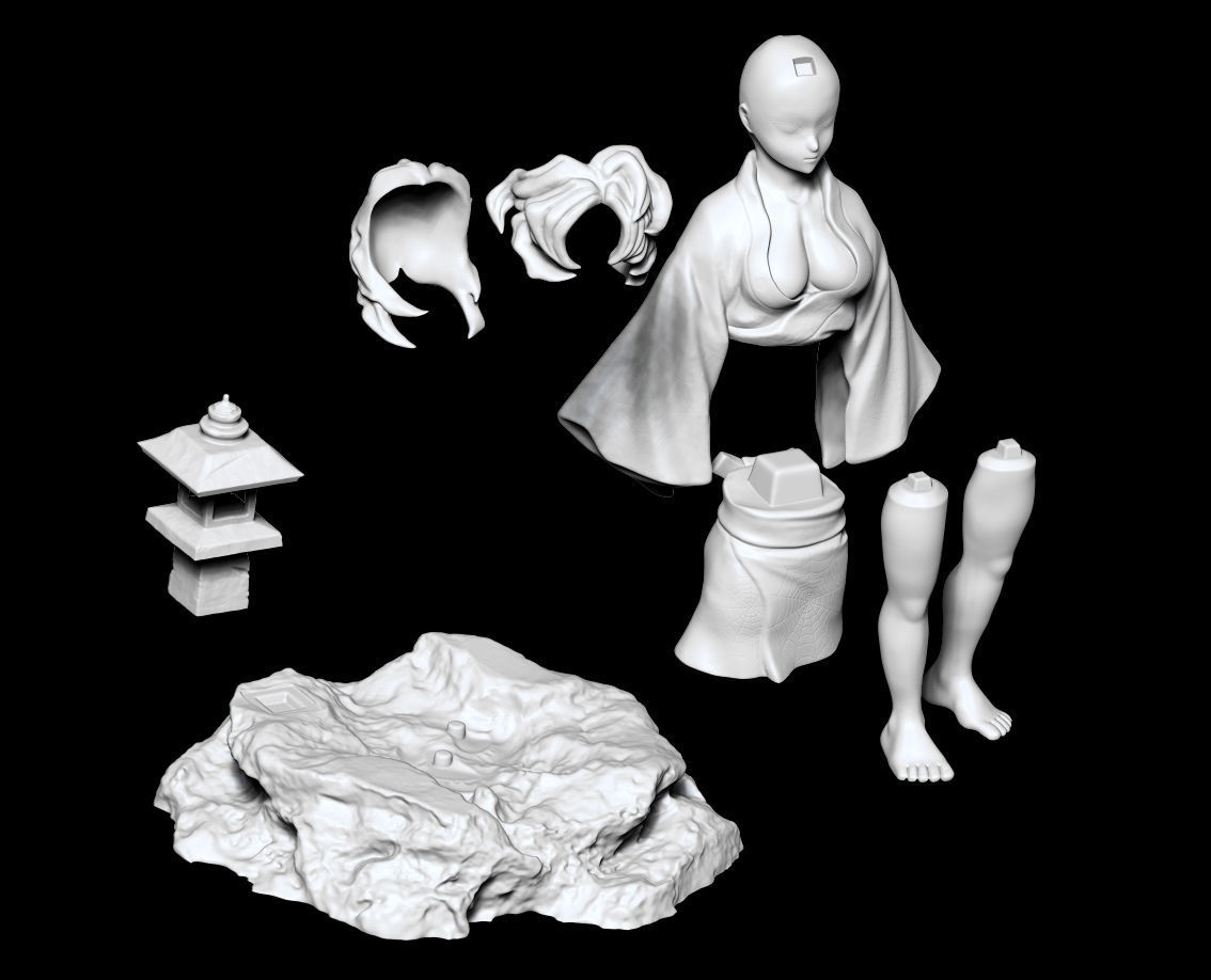 Demon Slayer Rui Girl version model for 3D print 3D print model_6