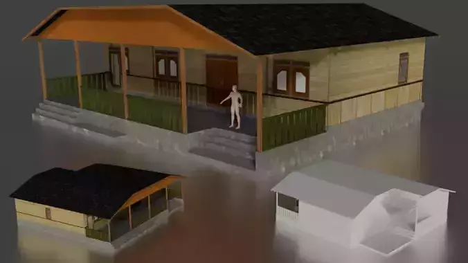 Rumah beton kayu 009-010