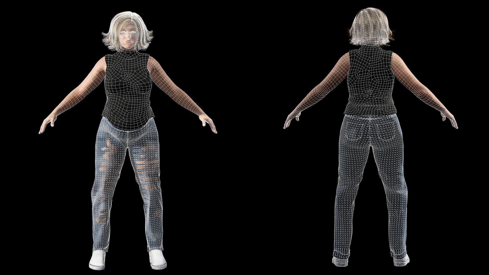 pregnant woman naked and clothed Low-poly 3D model_13