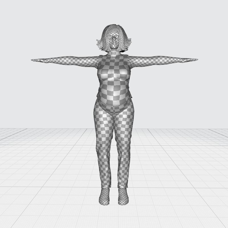 pregnant woman naked and clothed Low-poly 3D model_34