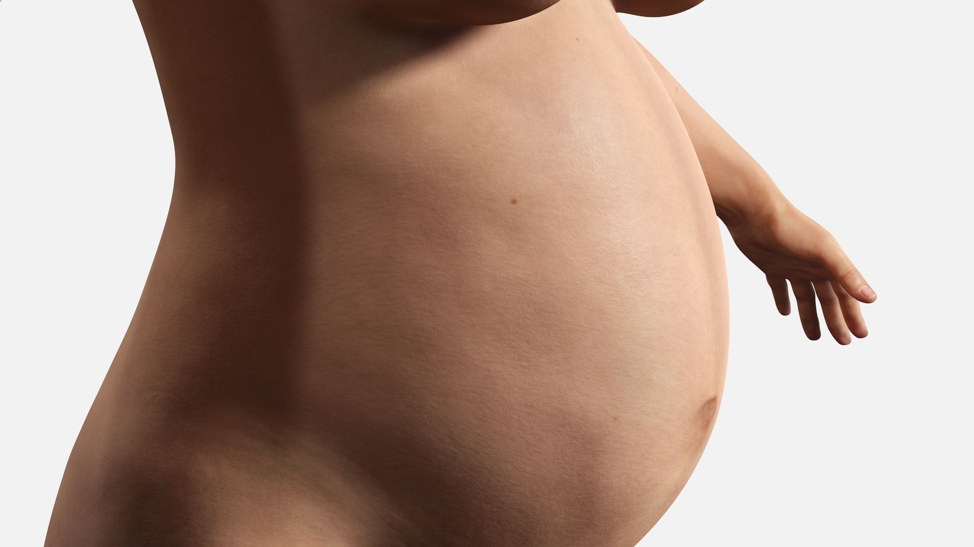 pregnant woman naked and clothed Low-poly 3D model_20
