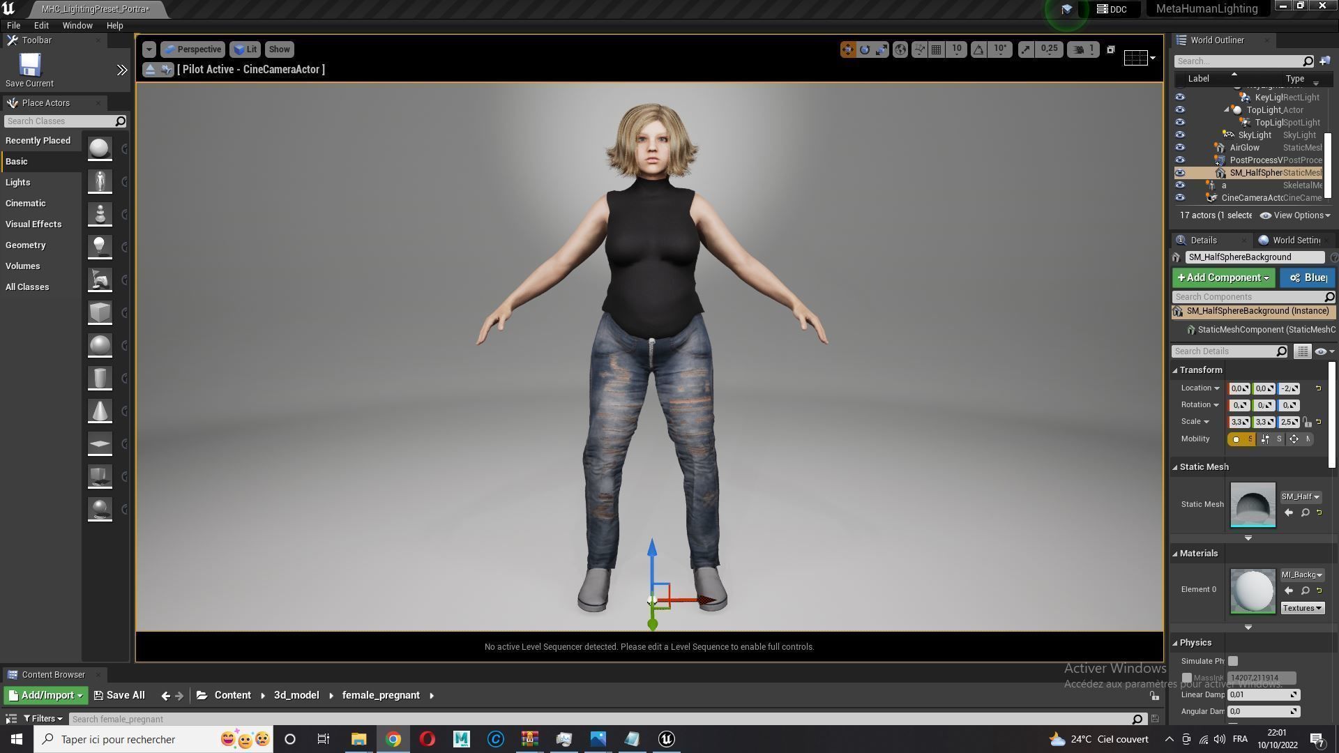 pregnant woman naked and clothed Low-poly 3D model_28