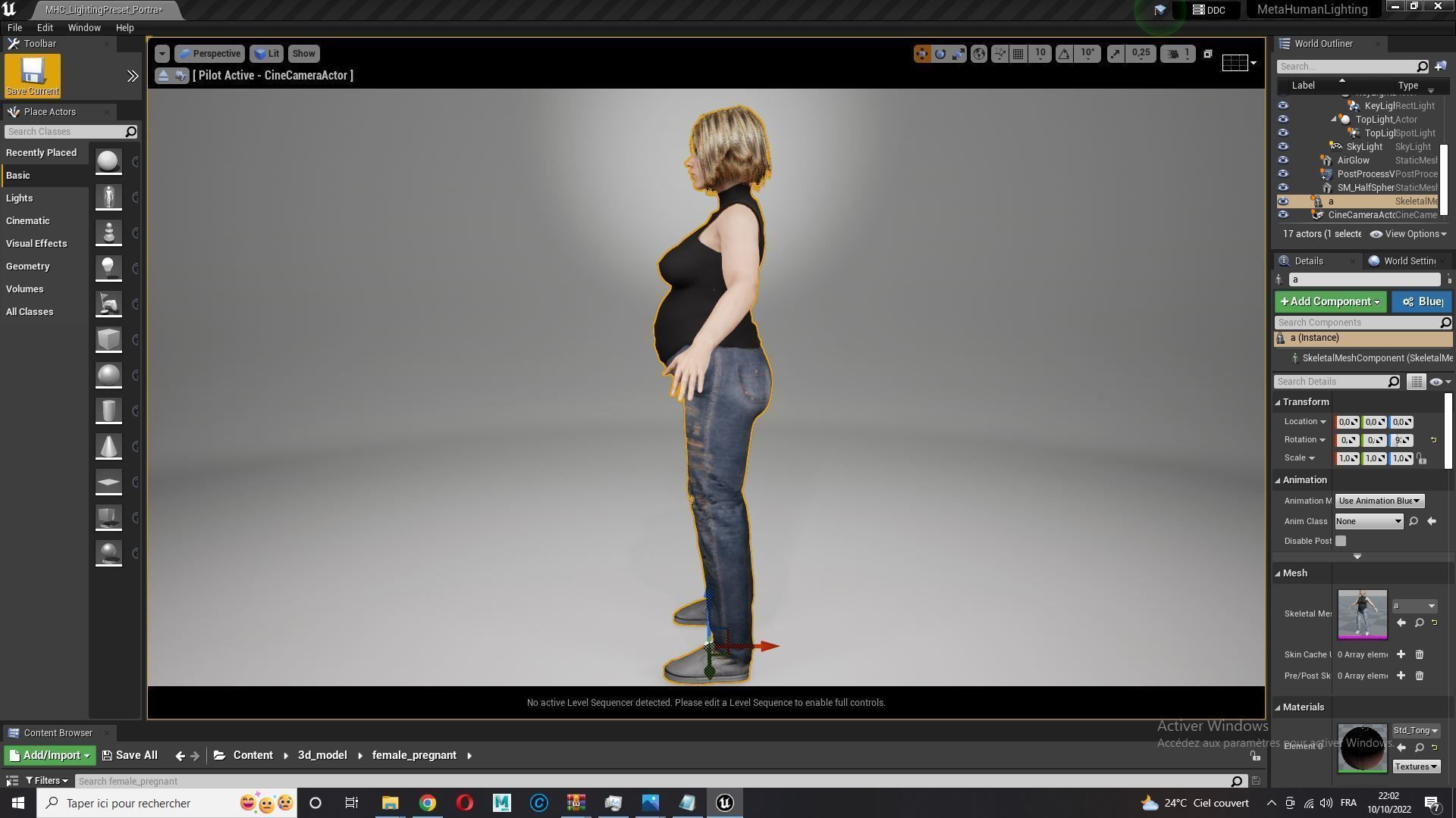 pregnant woman naked and clothed Low-poly 3D model_29