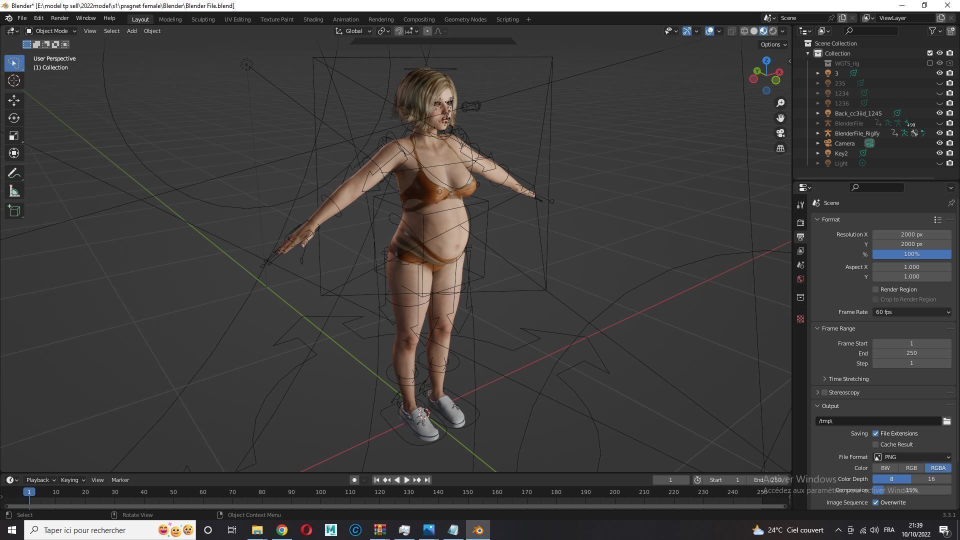 pregnant woman naked and clothed Low-poly 3D model_23