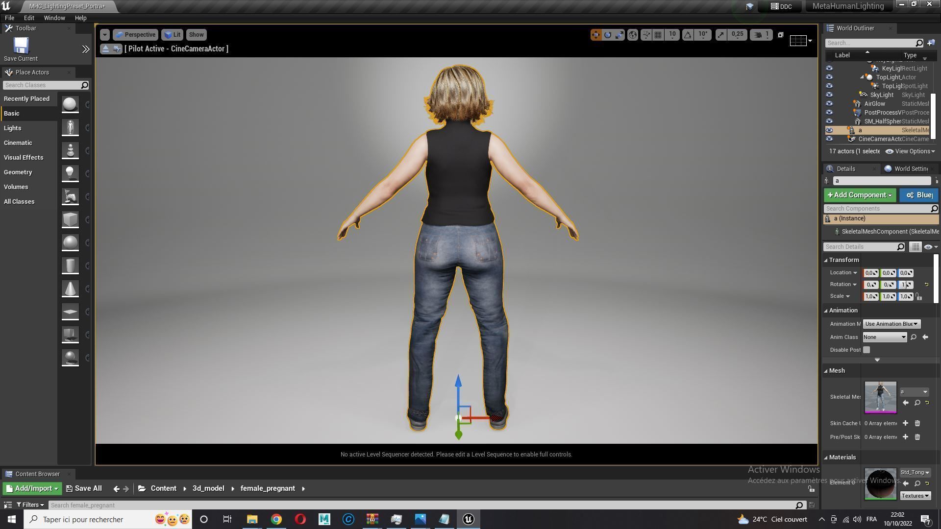 pregnant woman naked and clothed Low-poly 3D model_32