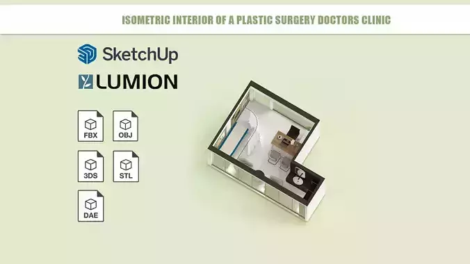 Isometric Interior of a Plastic surgery doctors clinic