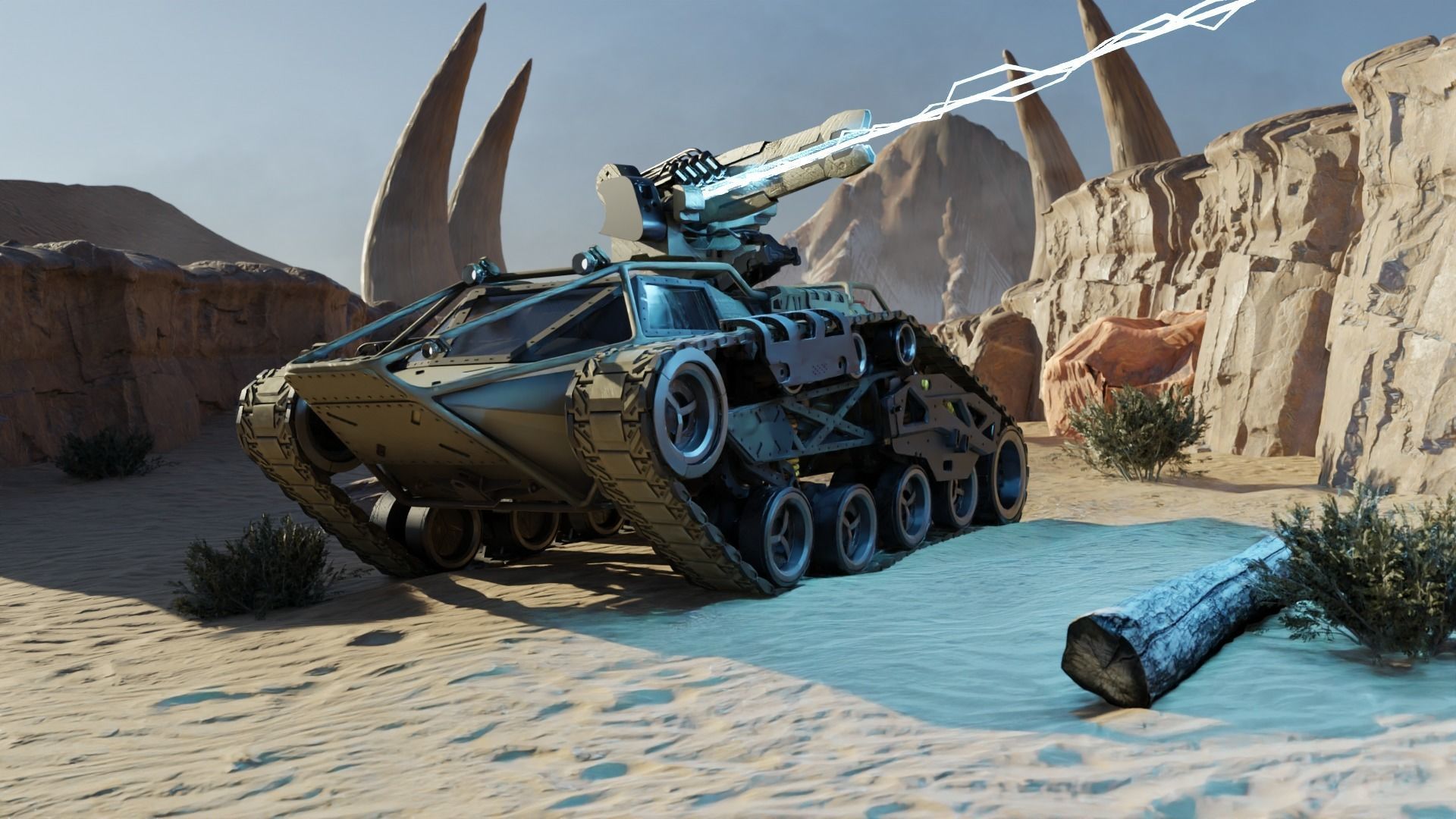 Sci-fi Tank Ripsaw 3D model_12