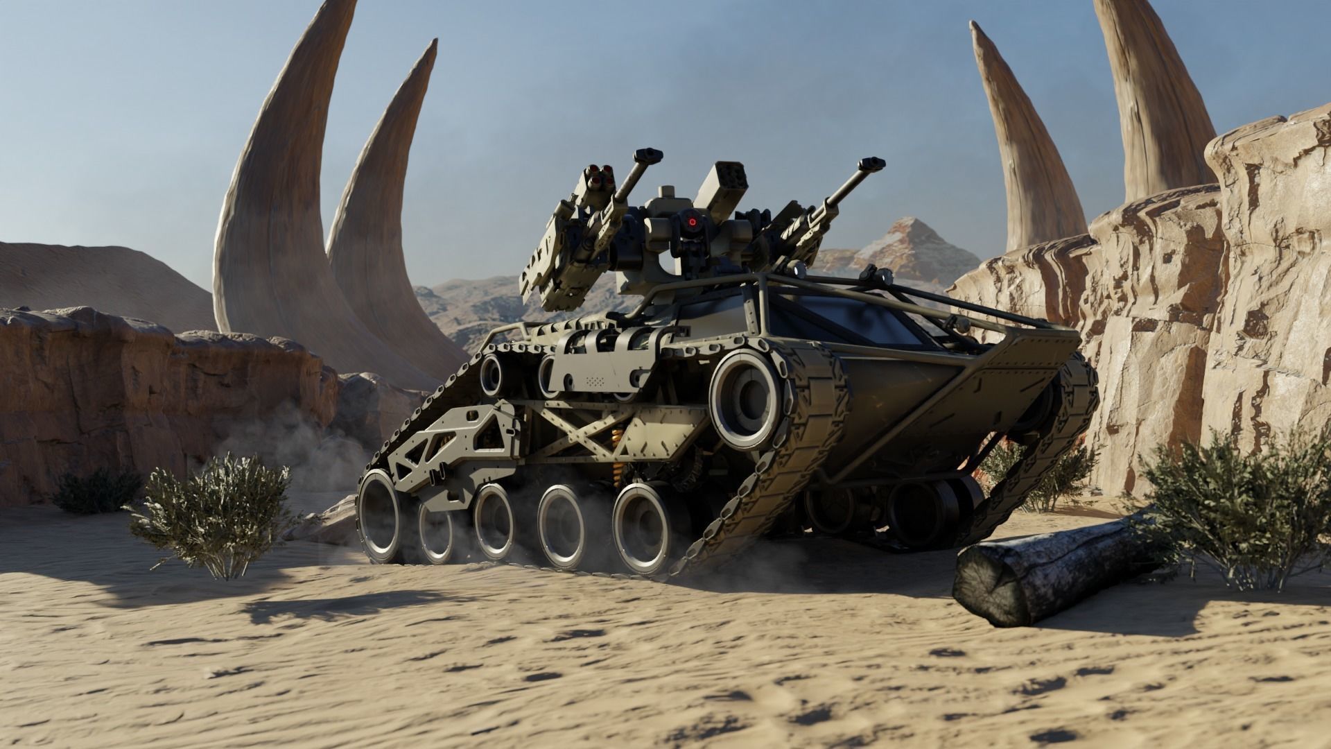 Sci-fi Tank Ripsaw 3D model_19