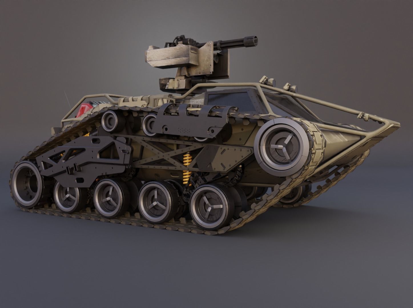 Sci-fi Tank Ripsaw 3D model_5