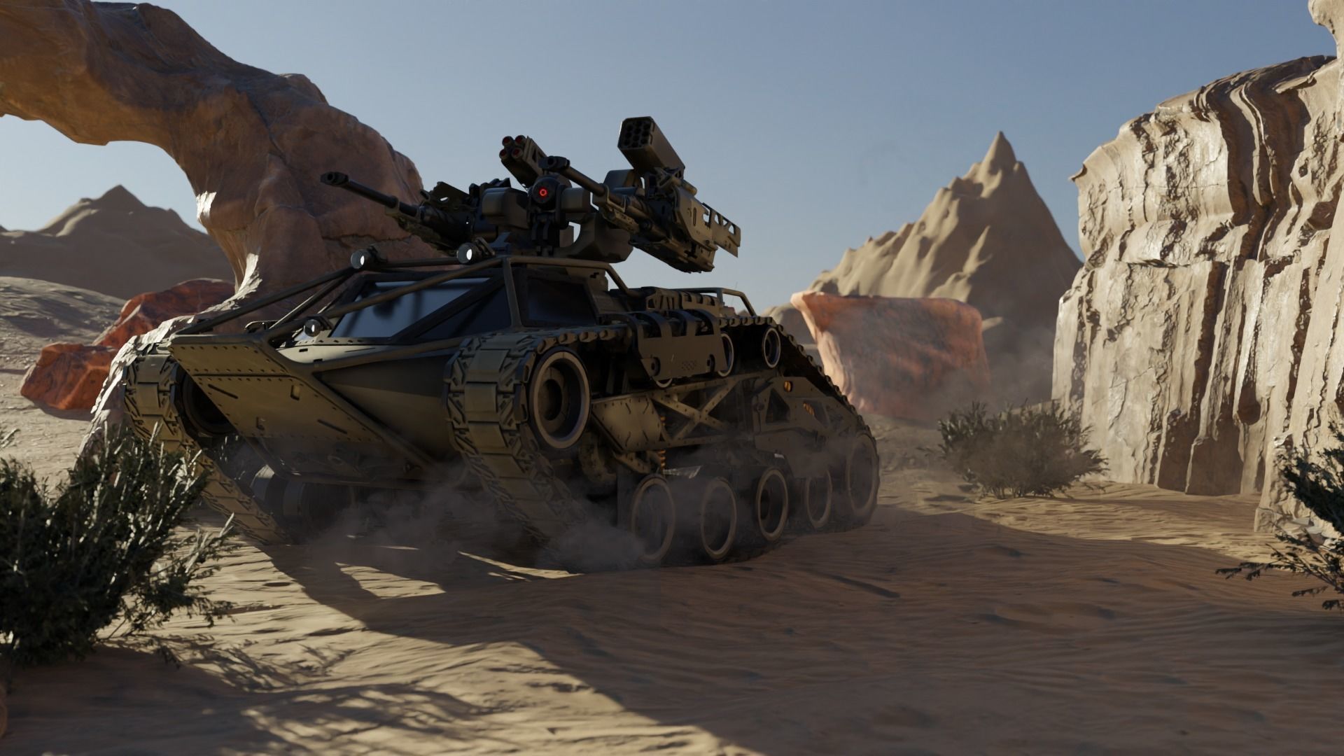 Sci-fi Tank Ripsaw 3D model_18