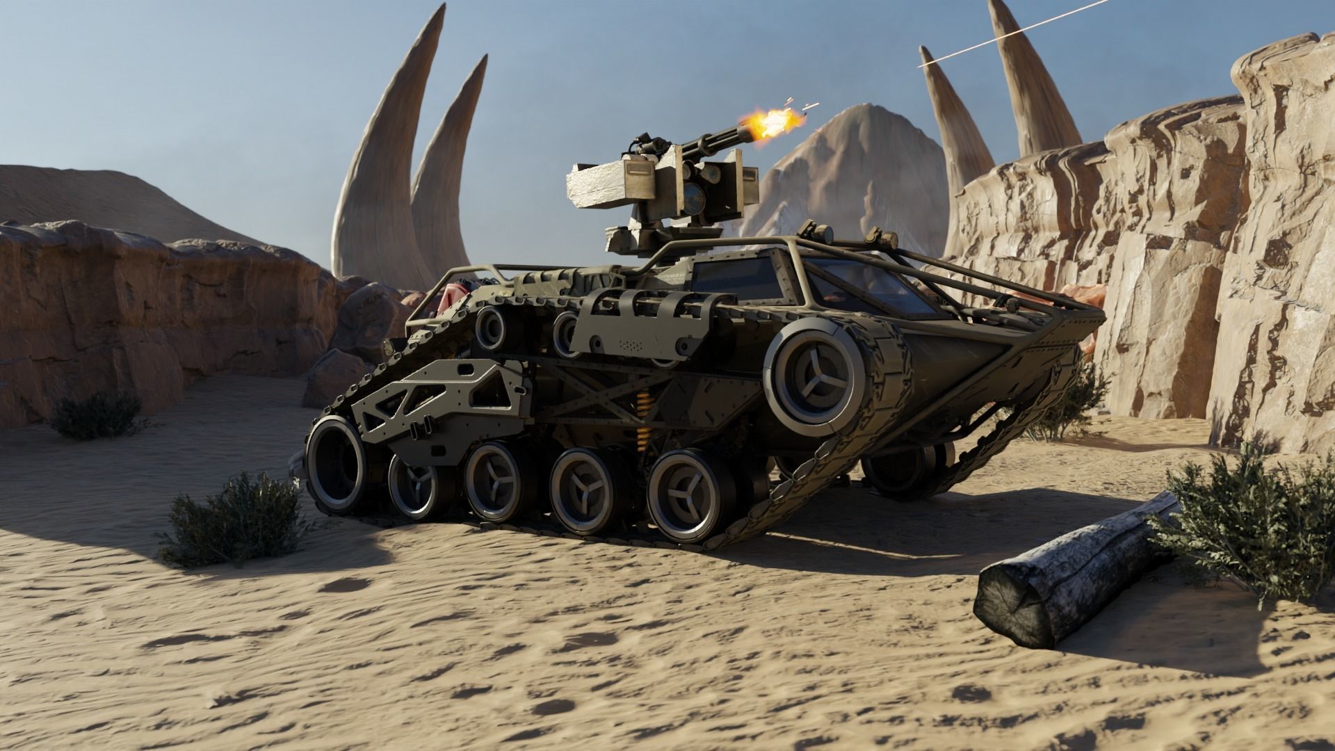 Sci-fi Tank Ripsaw 3D model_16