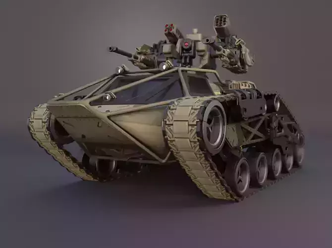 Sci-fi Tank Ripsaw 3D model