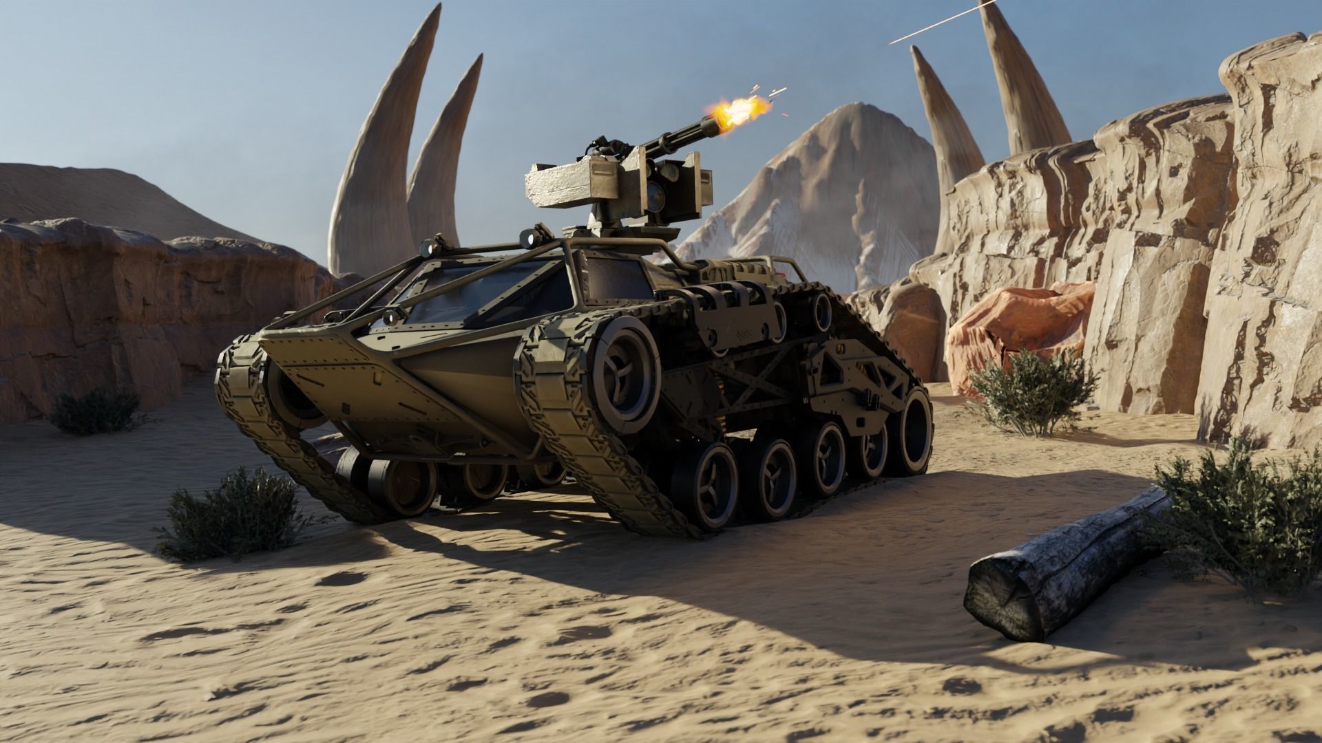 Sci-fi Tank Ripsaw 3D model_13