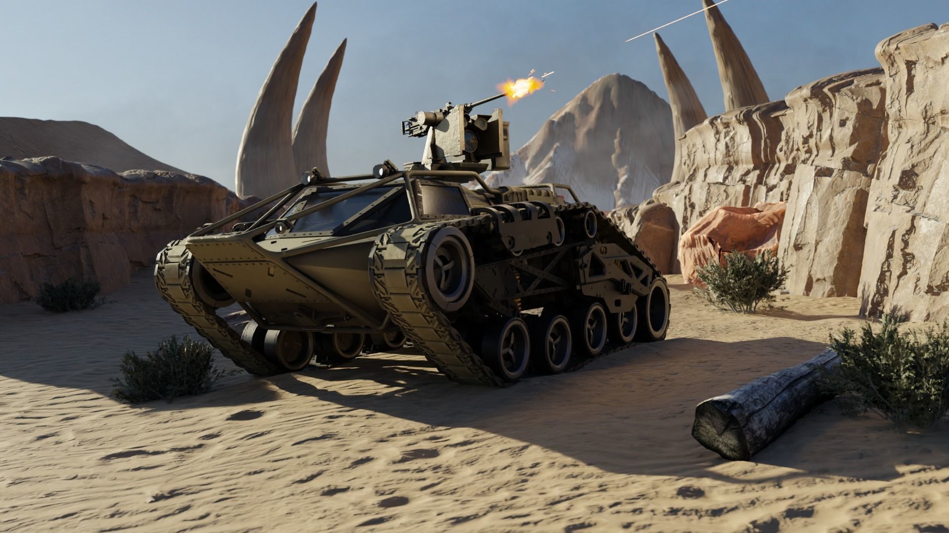 Sci-fi Tank Ripsaw 3D model_11